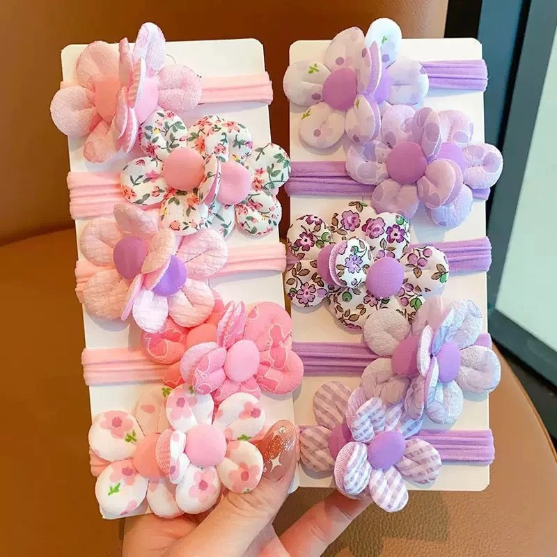 高弹力儿童发圈女童扎丸子头橡皮筋宝宝可爱不伤发花朵毛巾圈头绳