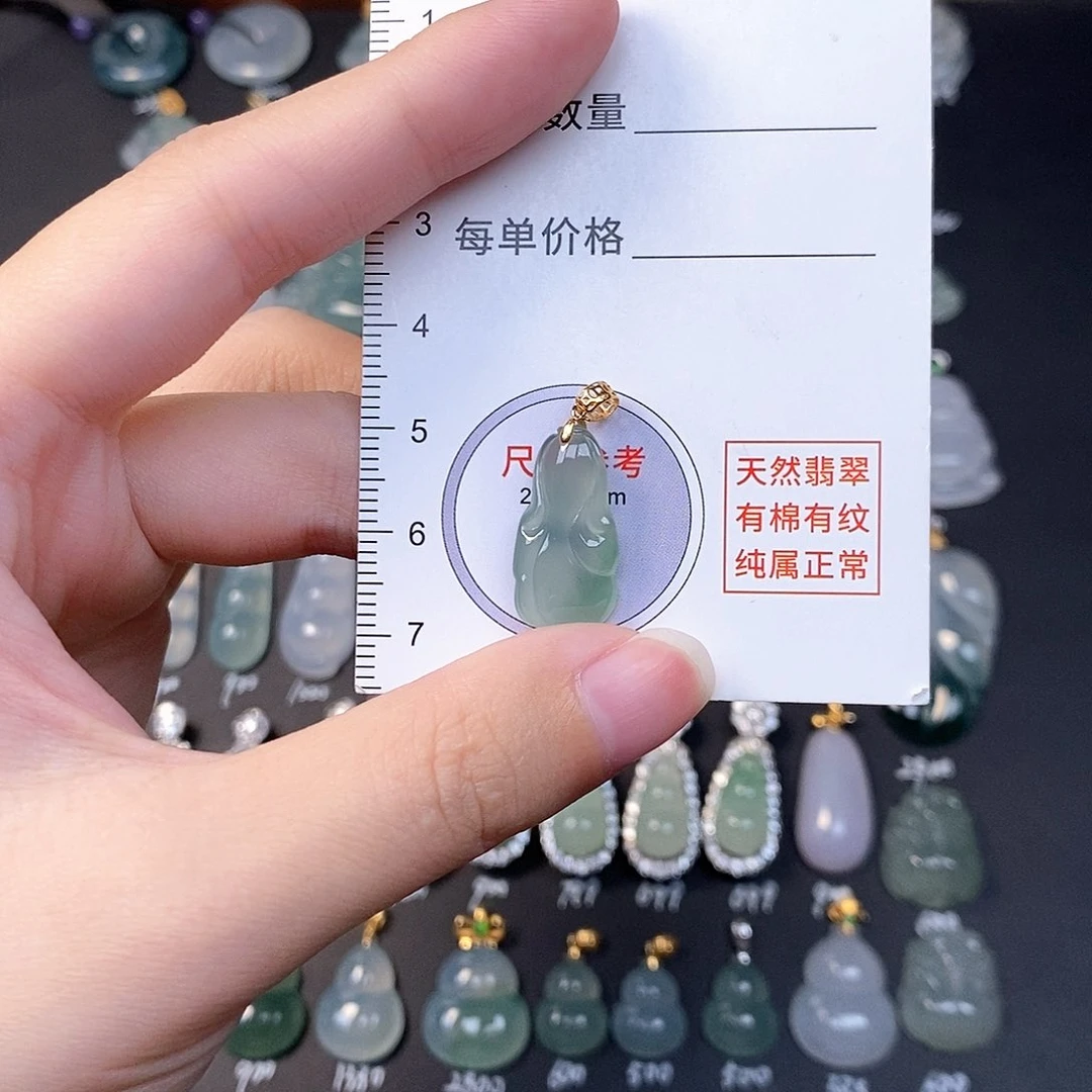 吊坠(不含链)18K金镶嵌翡翠全场缅甸A货翡翠