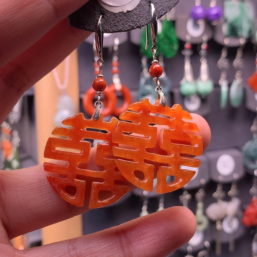 【闪购商品】翡翠耳饰银S925镶嵌见****，