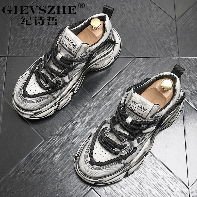 纪诗哲老爹鞋男士内增高厚底跑鞋复古百搭运动鞋韩版潮流减震男鞋