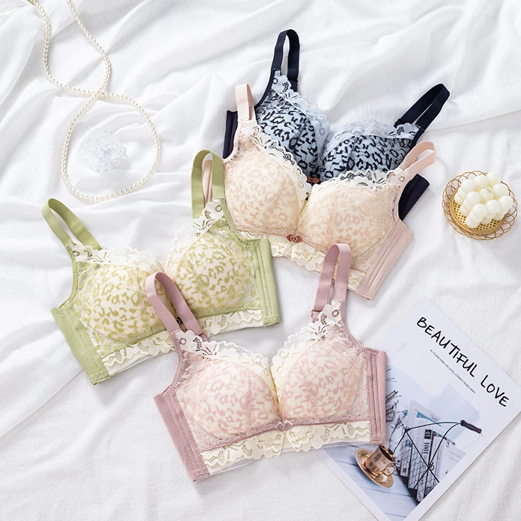 #057无磁剪标1.5女士内衣舒适文胸性感蕾丝小胸聚拢燕窝杯上托