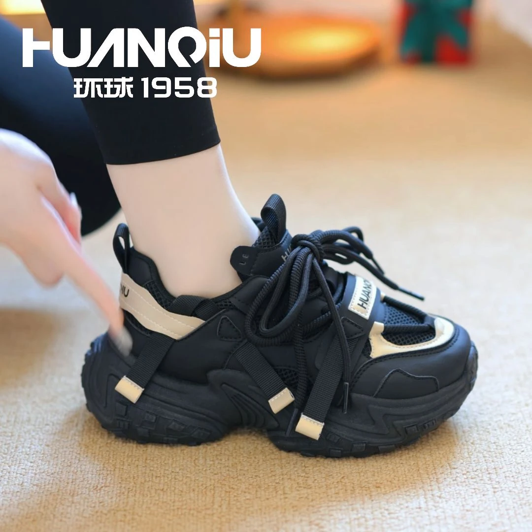 老爹鞋女2025新款春秋运动百搭网红ins潮鞋黑色
