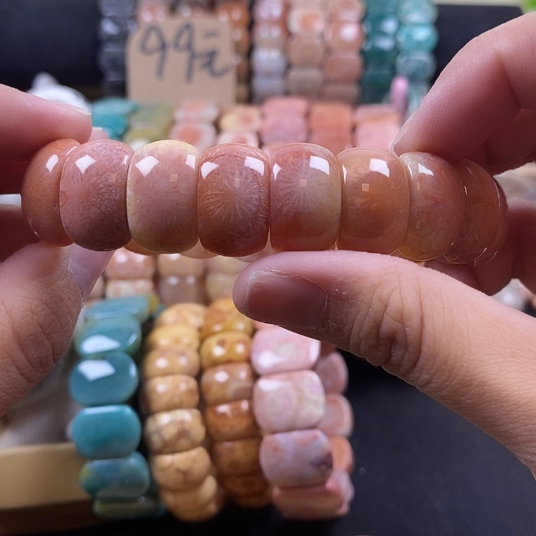 硅化珊瑚（珊瑚玉）未镶嵌手牌32