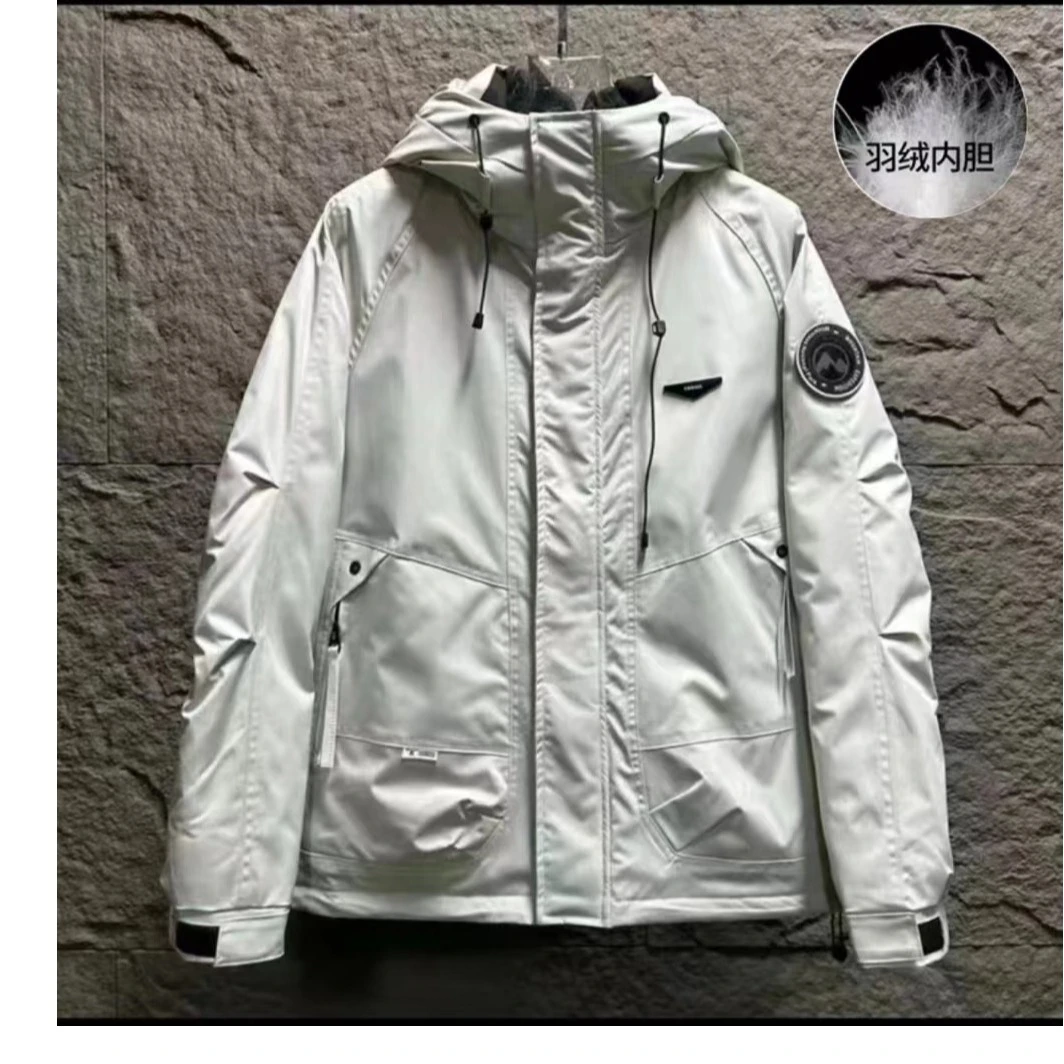 新款潮流百搭带帽时尚保暖夹克男士百搭上衣加厚男外套连帽防水