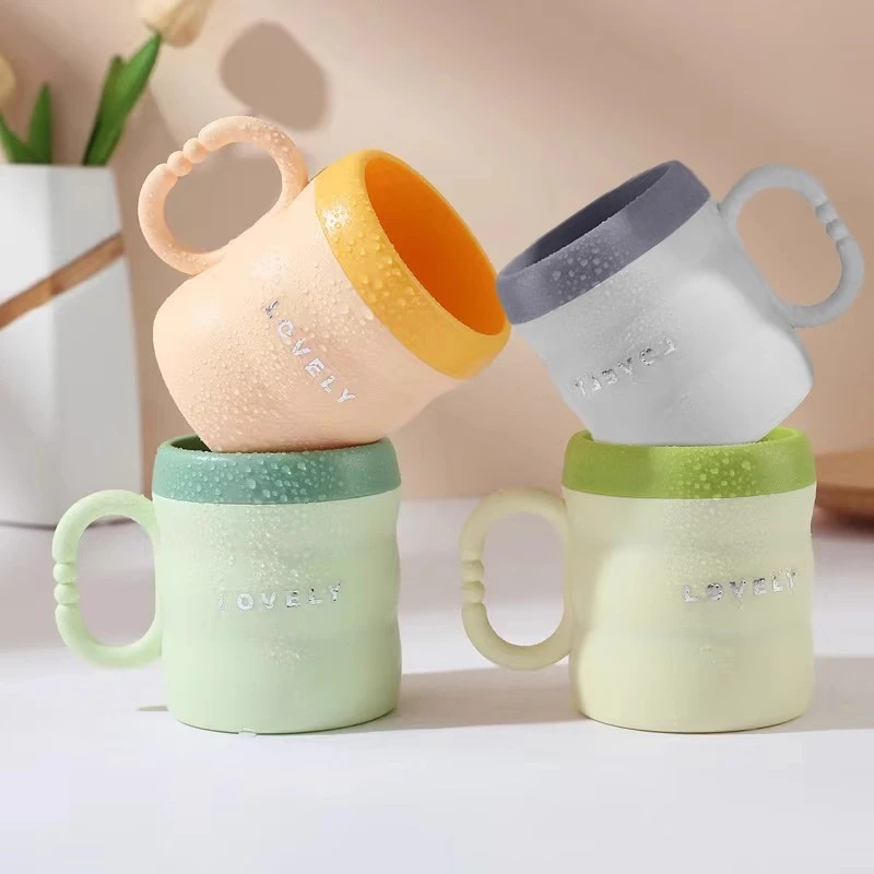 【到手四个】双色竹节杯高颜值加厚洗漱口杯牙刷杯防摔耐用学生茶杯