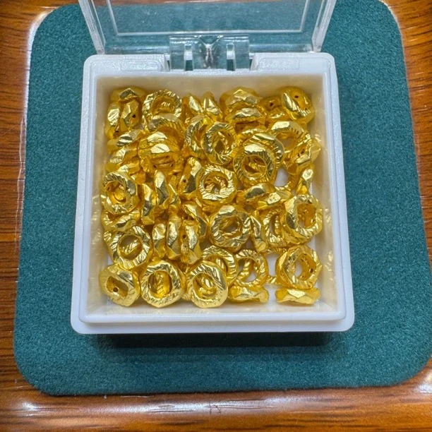 足金999素金5D硬金7mm盘缠圈隔珠隔片(此单10个发)