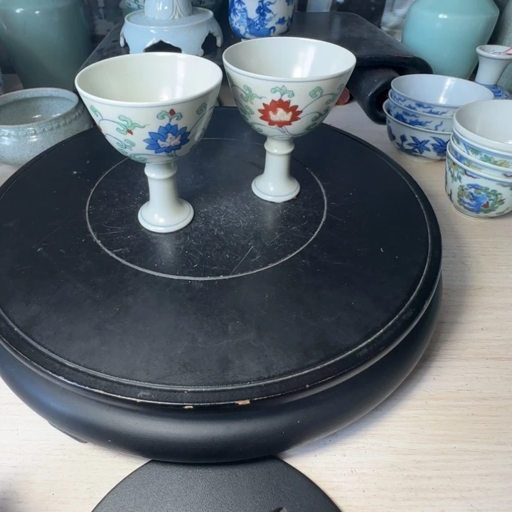 不***茶摆件青花花卉小小摆件