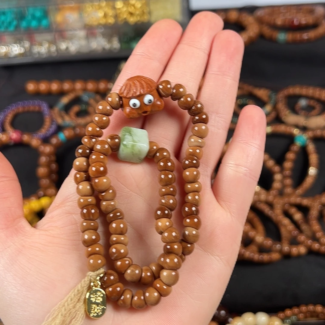 库克手串精挑款少棕眼少棕线6*7mm小肠