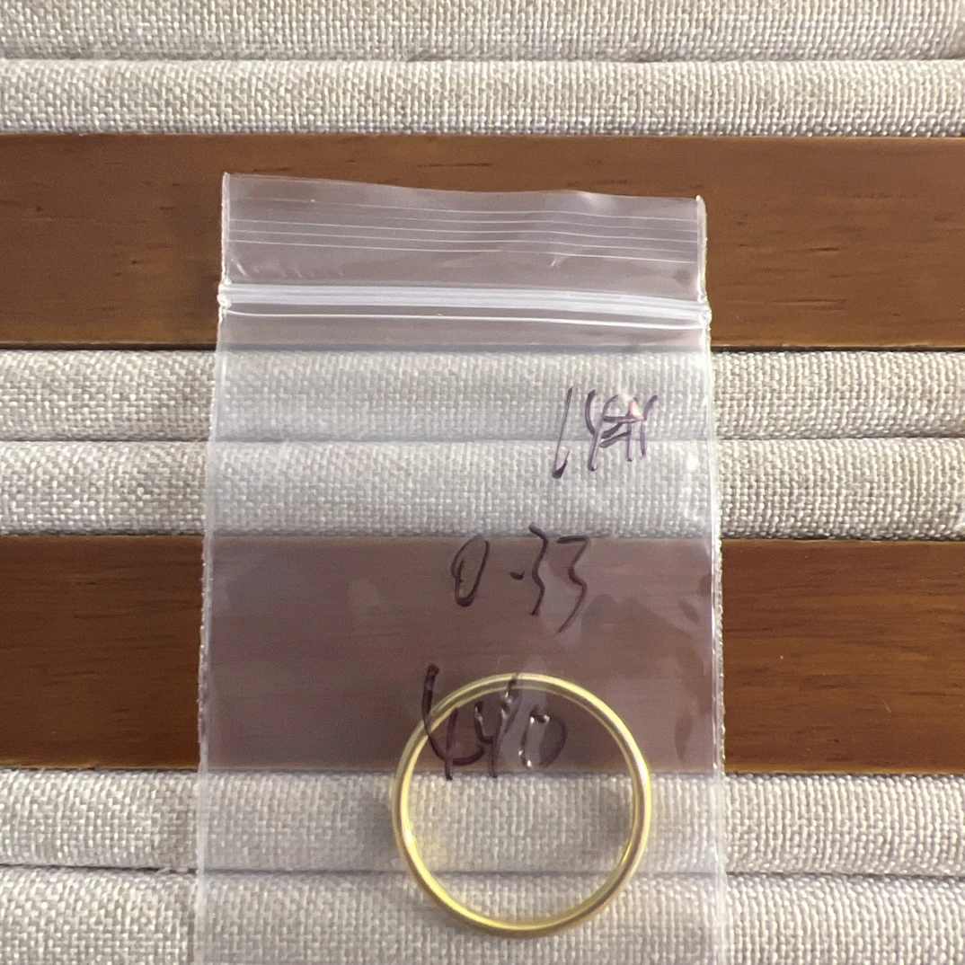 A4克重0.33 14号 亮面戒指 足金999