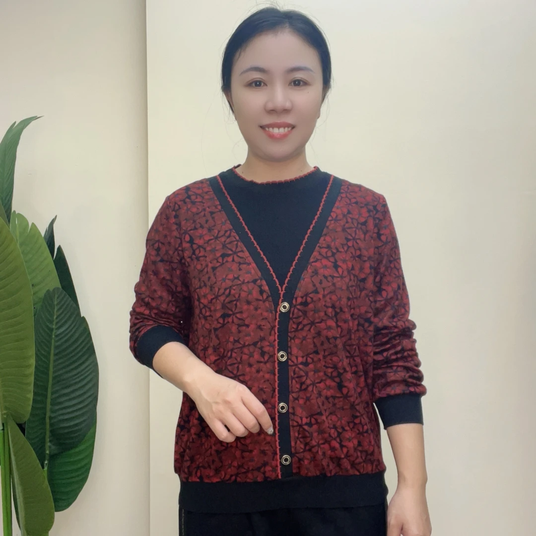 洋气妈妈装气质时尚中年女装秋装女士显瘦长袖圆领休闲卫衣8807