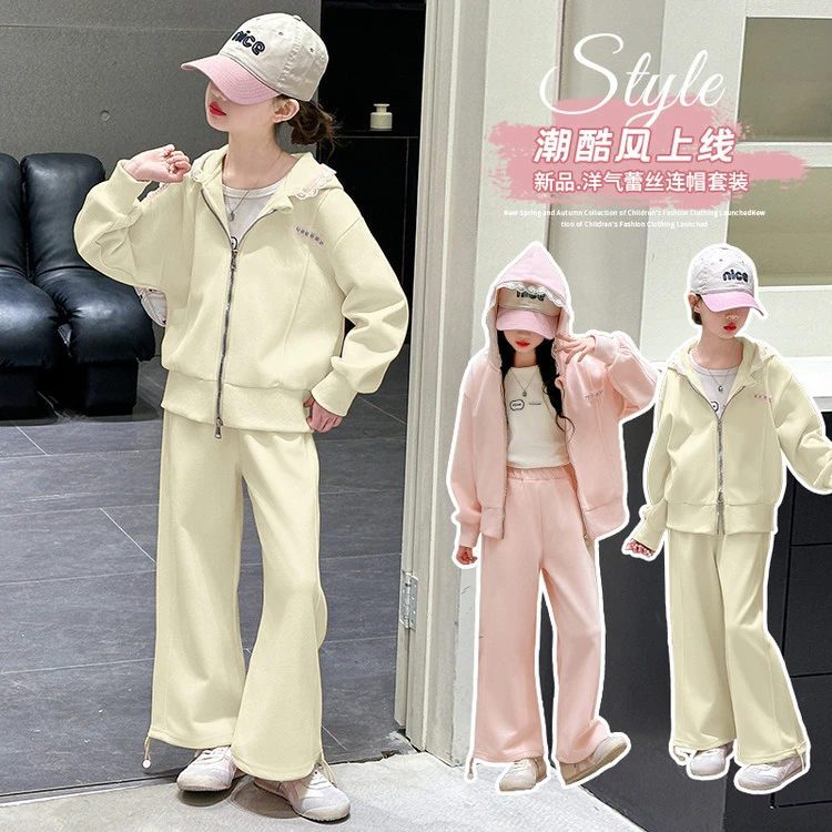 2025年开春套装女童新款儿童爆款运动服春装女大童韩系穿搭两件套