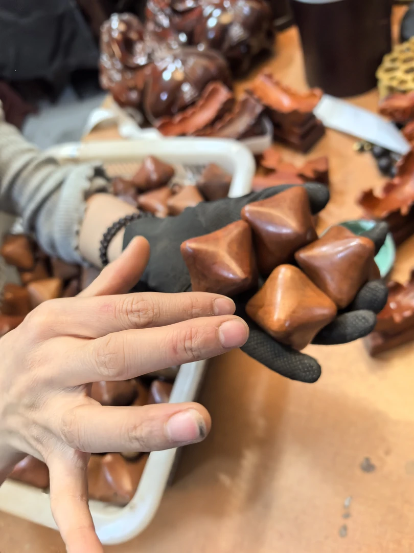 六角按摩球实木手握球老人健身器材便携手球四个