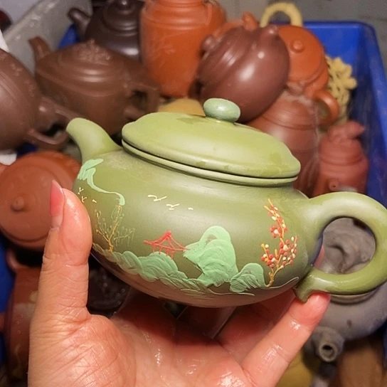 茶壶绿泥宜兴紫砂全手工制作工艺