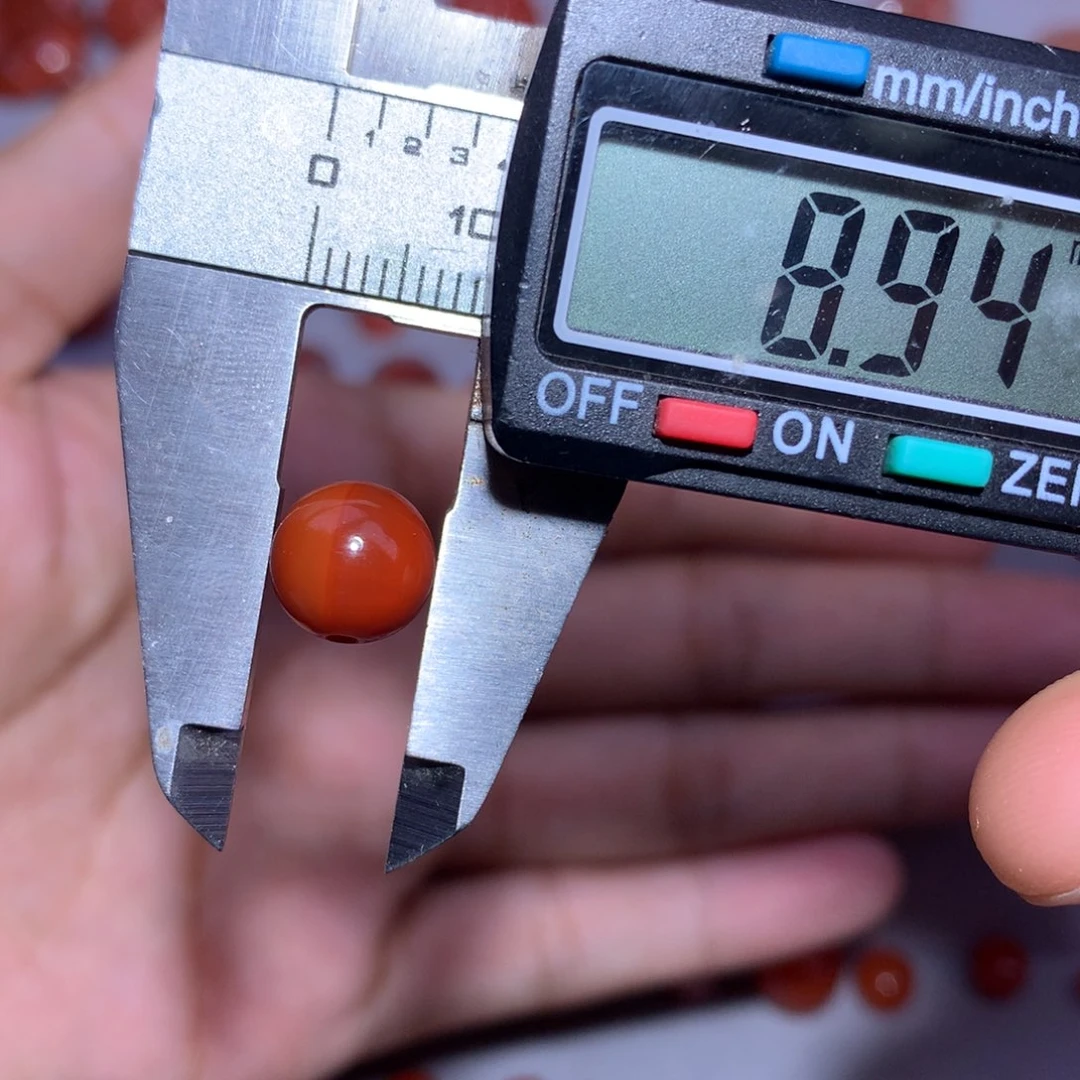 南红玛瑙未镶嵌圆珠8.9火焰纹