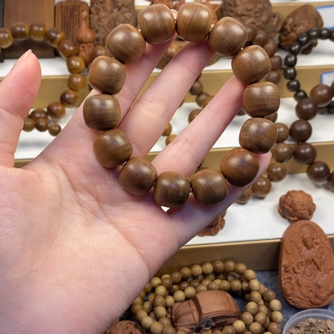 檀香木手串/手链老山檀香15/16横纹奶香微瑕福利