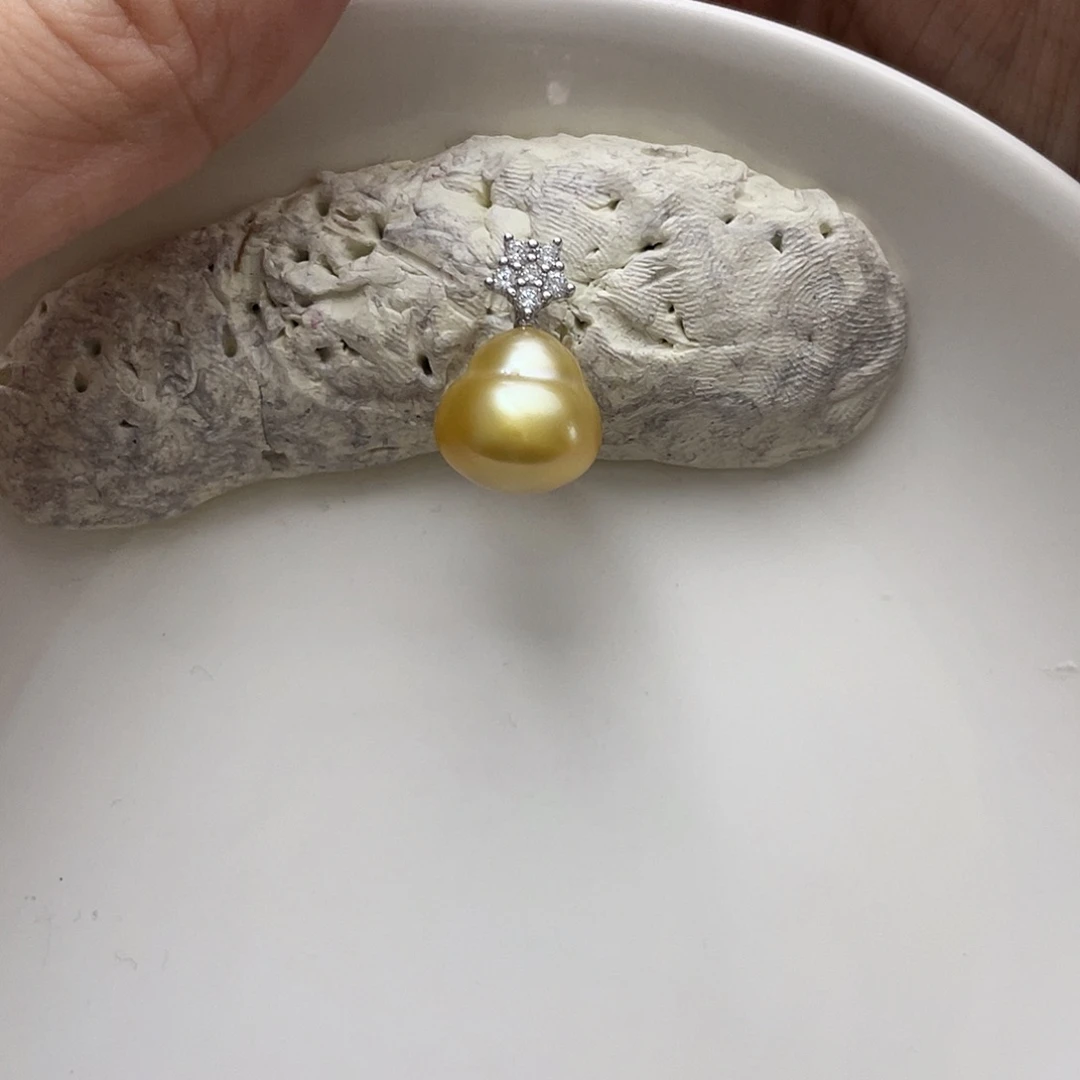 海水珍珠吊坠(不含链)银S925镶嵌汪*