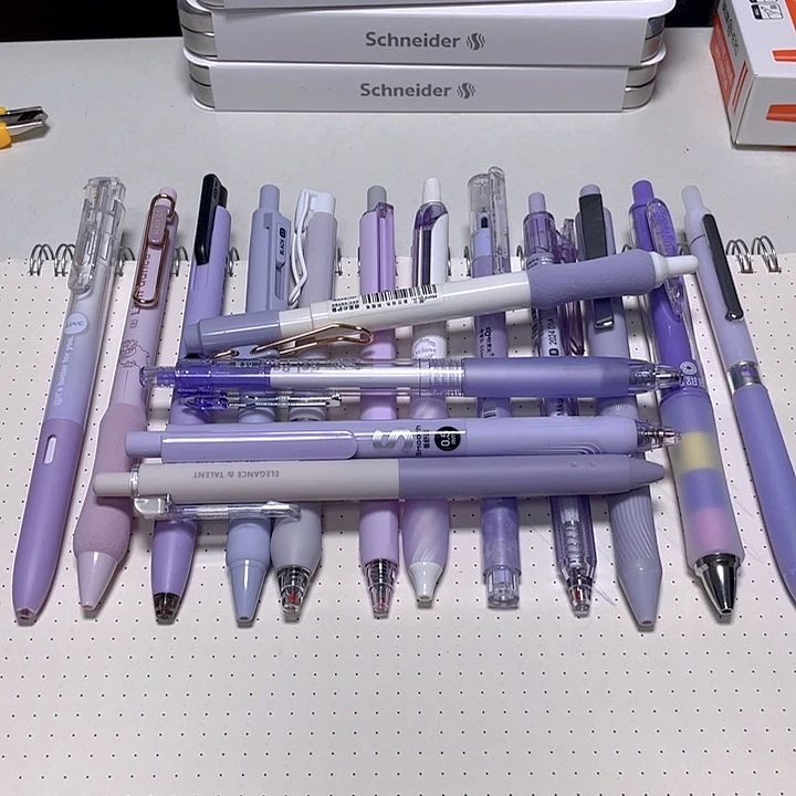 1-21多品牌紫色杆黑笔组合16支