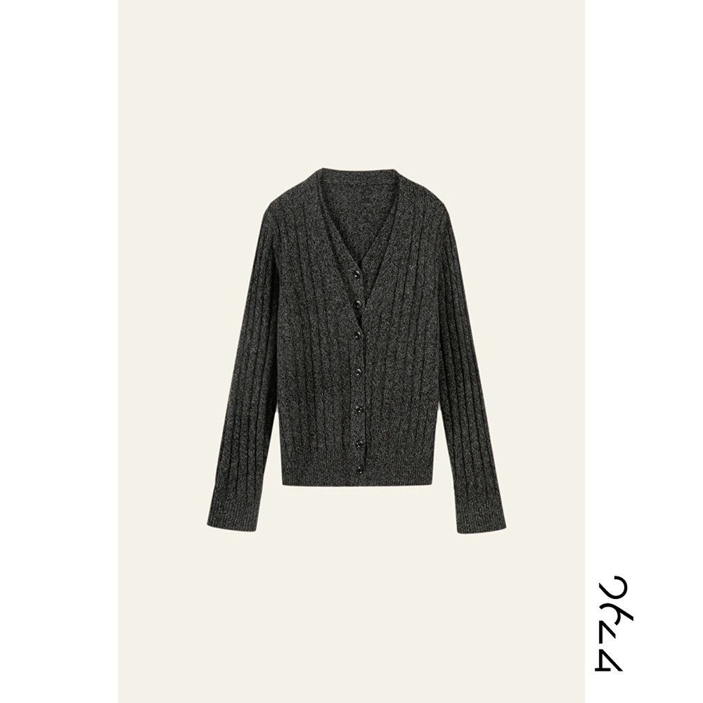 【物性】含羊绒+天丝绵羊毛邓肯风花纱开衫马甲假两件29659