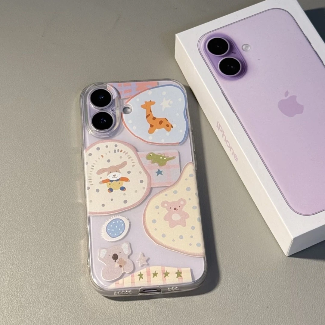 小动物拼图适用iphone17苹果16手机壳小米OPPO华为VIVO荣耀一加