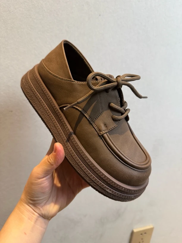 6925女士系带平底乐福鞋