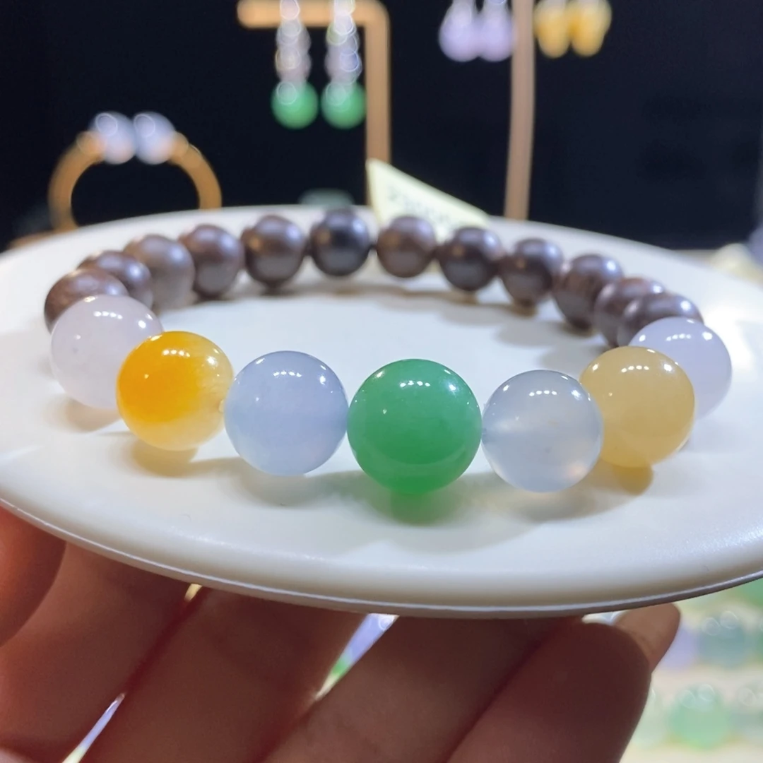 翡翠未镶嵌颈饰翡翠圆珠手串