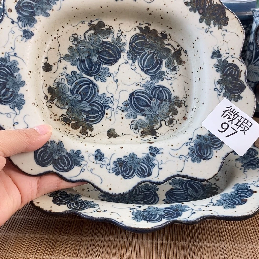 手工手绘青花高温陶瓷