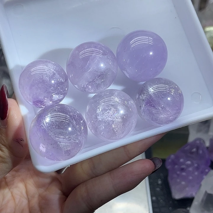 珠宝半成品未镶嵌水晶54紫水晶球2.5左右
