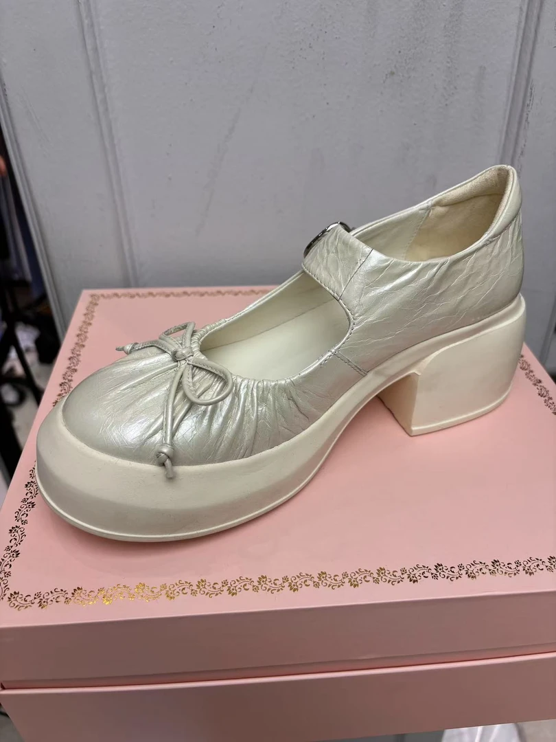 [轻奢] 时尚摩登四季蝴蝶结玛丽珍乐福鞋 968-02