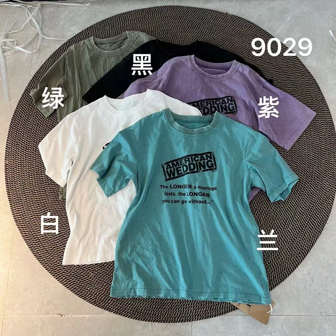 新款韩版炒色圆领T恤  9029#