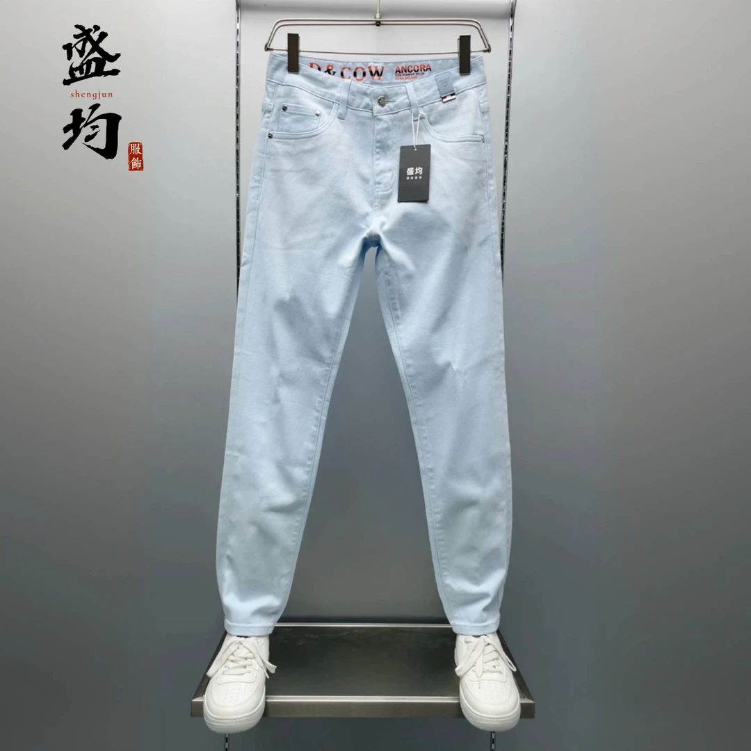 盛均牛仔裤男修身小直脚秋季2025新款弹力高奢欧货休闲百搭长裤
