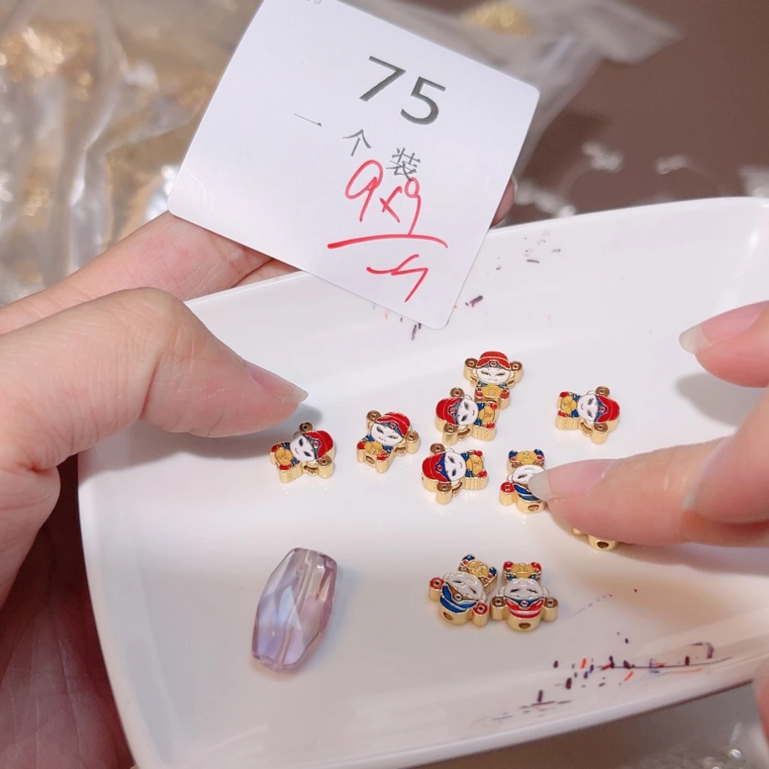 水晶珠宝半成品银S925镀金镶嵌75