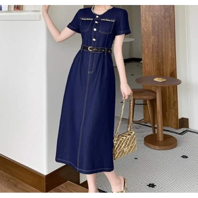 【RG6288】2025年新款气质轻奢时尚休闲优雅显瘦不规则连衣裙