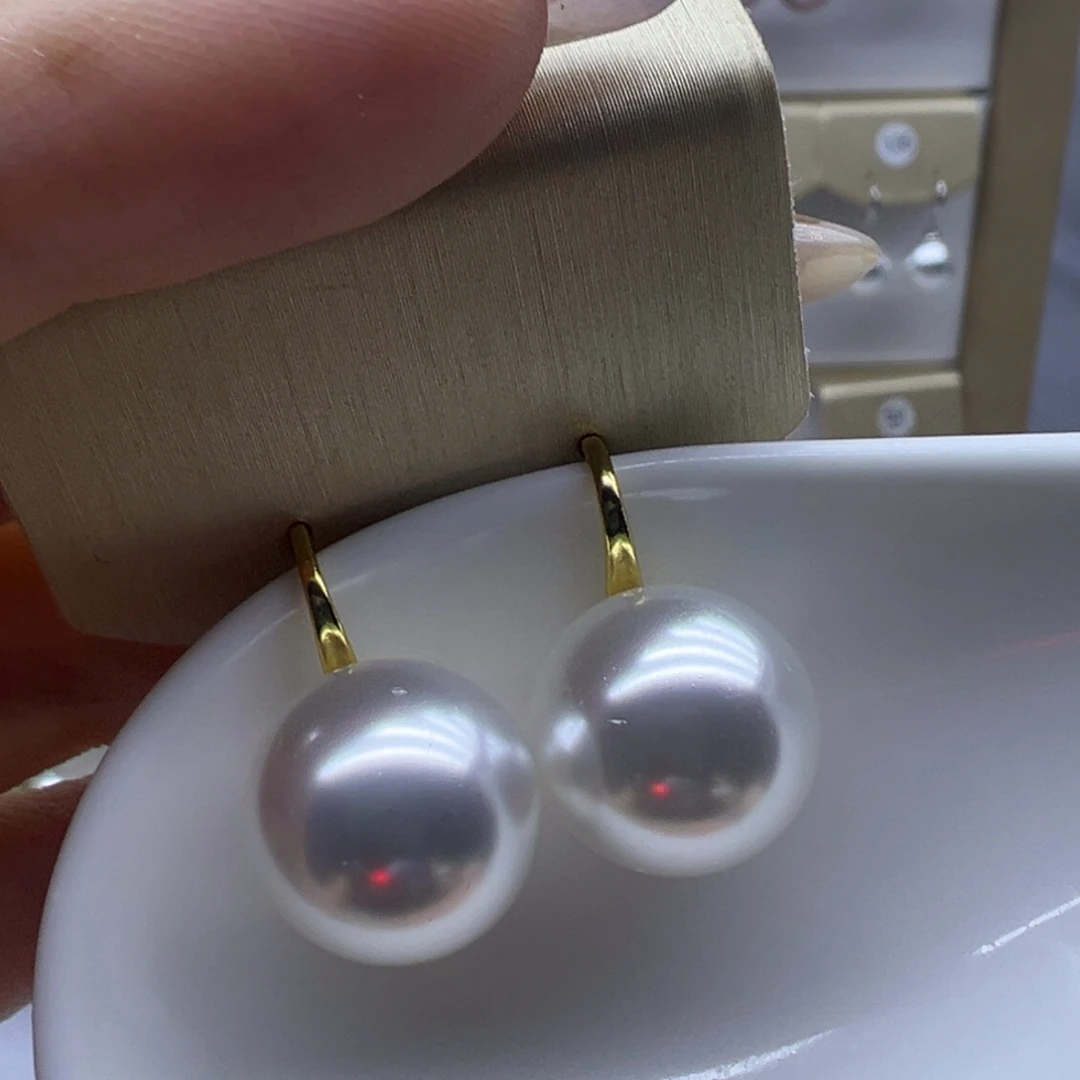 银S925镶嵌耳饰淡水珍珠