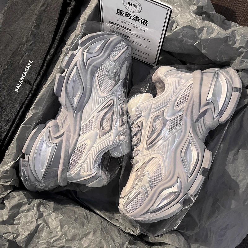 官方正品异瞳猫眼机甲鞋男女款2025新款冬季运动休闲厚底老爹鞋潮