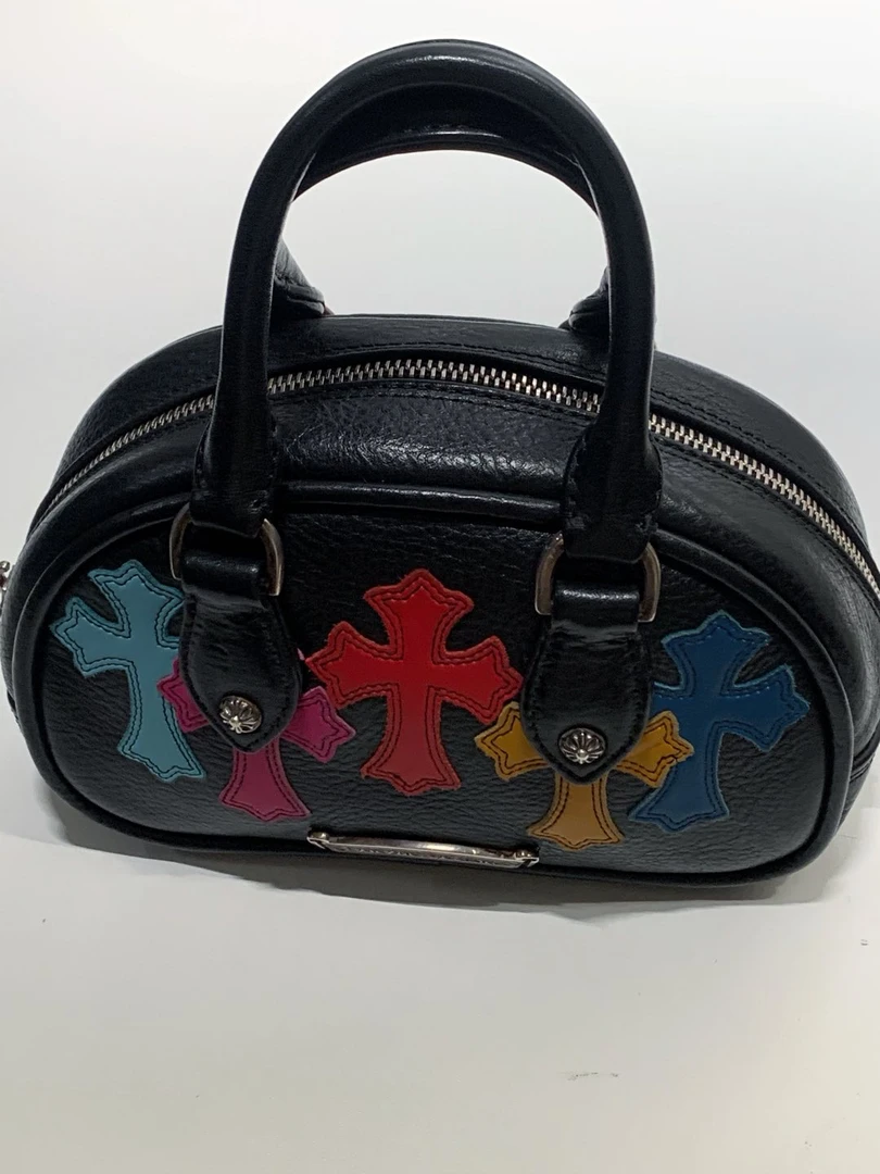 全新未使用 Chrome Hearts/克罗心  克罗心 黑色多彩十字架手提包