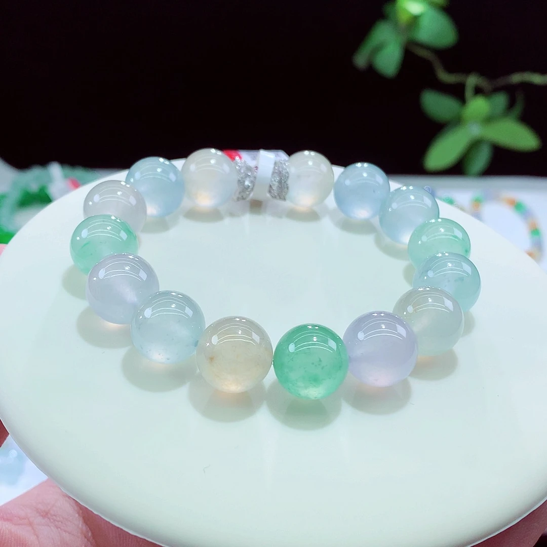 未镶嵌手串翡翠玻璃种木那场口卡12+