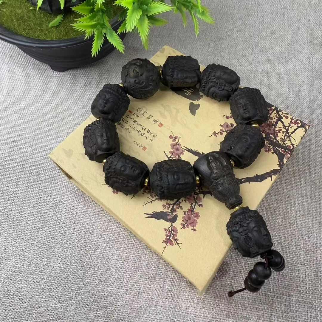 正区达拉杆 三面佛手持 精工开脸 木雕工艺把件件创意挂件