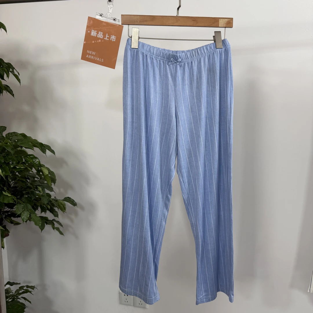 A093夏季新款女士居家休闲裤可调蓝色风
