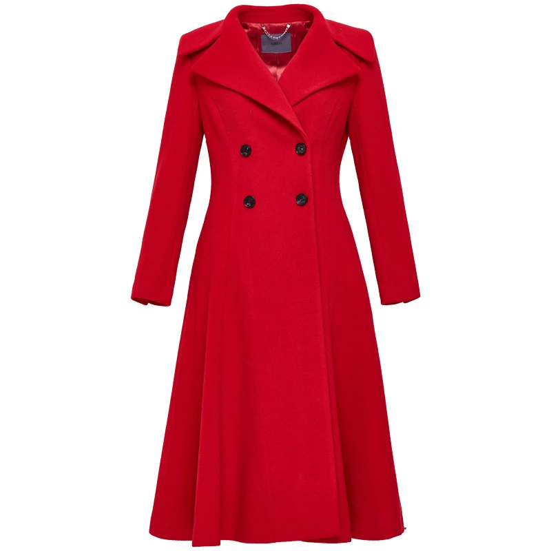 OBEG欧碧倩收腰中长款显瘦气质翻领中长大衣1094092