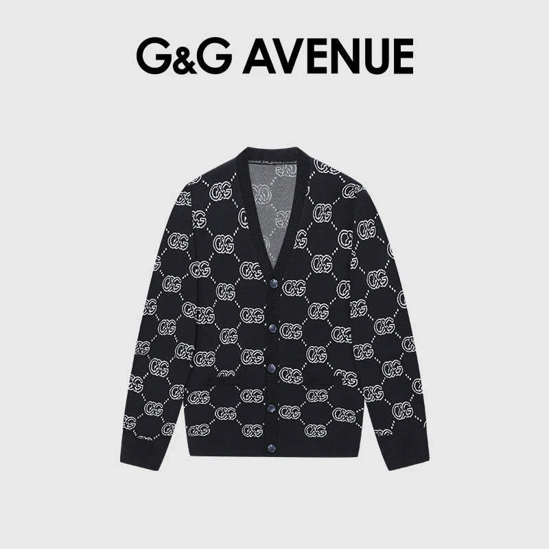 网红同款痞帅G&GAVENUE轻奢潮牌开衫针织衫男女同款毛衣休闲时尚