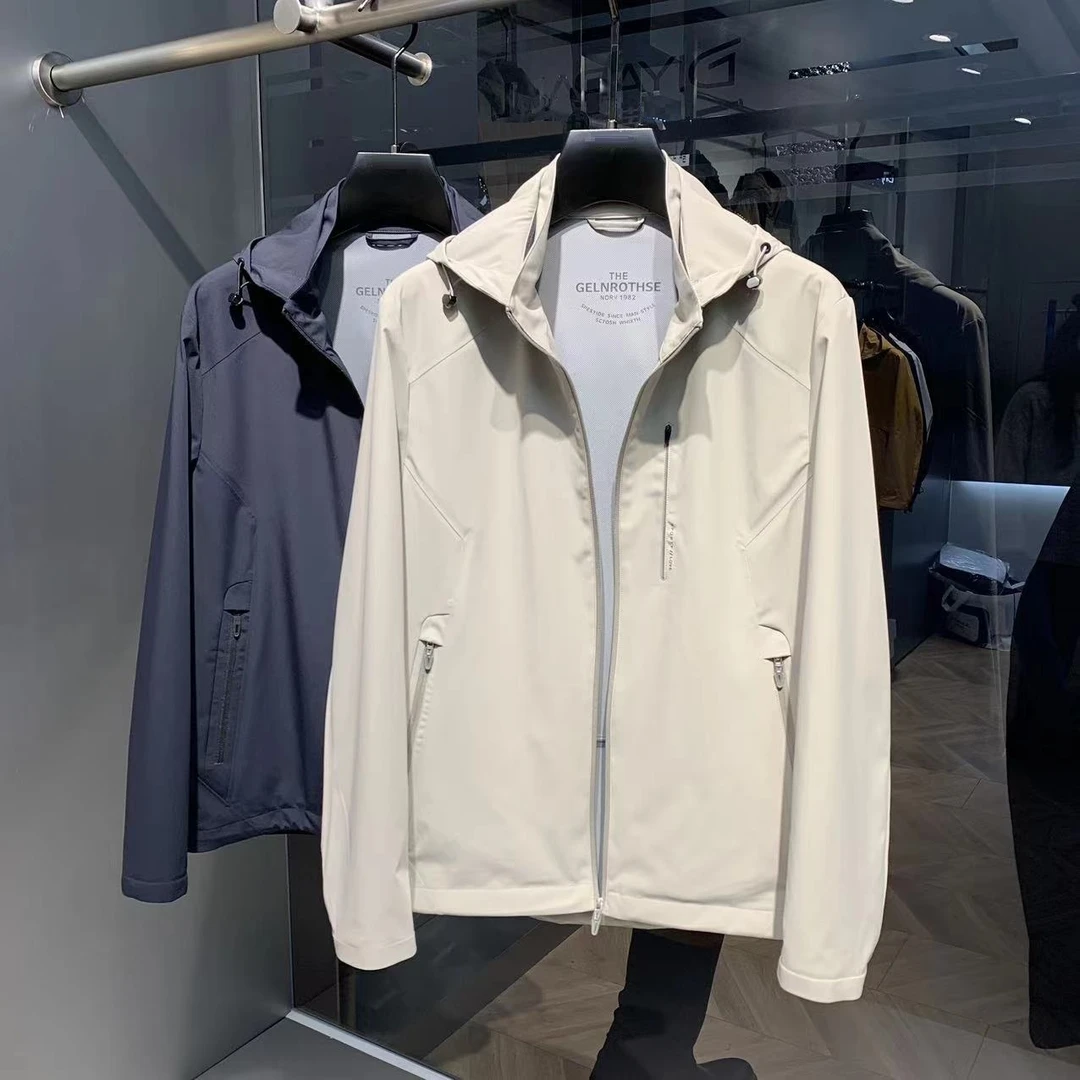 【2025春季新品】可脱卸帽 薄款男士纯色休闲时尚轻商务夹克衫外套