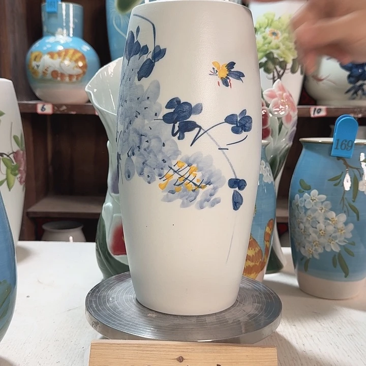 腰鼓兰兰紫藤新款陶瓷陶瓷陶瓷