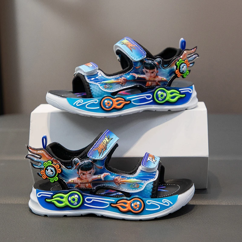 哪吒童鞋儿童凉鞋男童夏季2025新款男孩沙滩鞋中大童软底女童鞋子