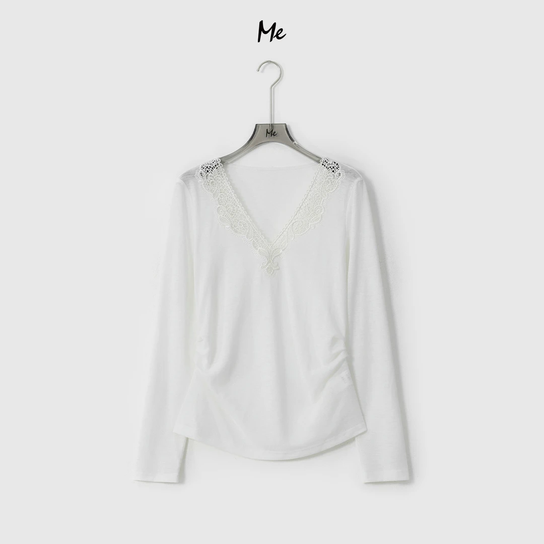 ME【奶油花沙漏衫】亚麻混纺冰柔刺绣镂空显瘦时尚百搭上衣MESA0429