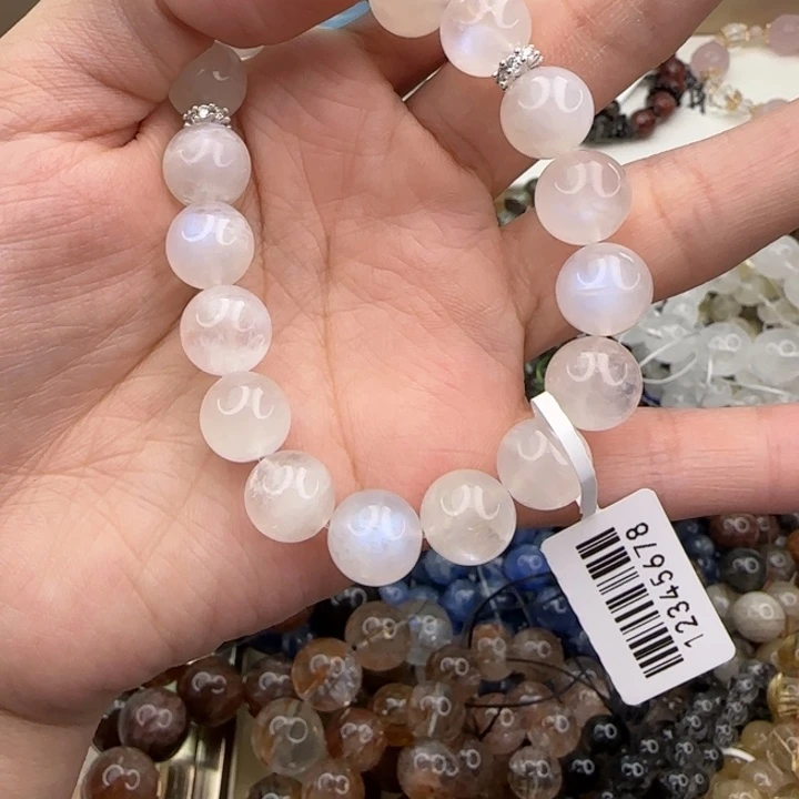 水晶手串未镶嵌白月光+白幽灵