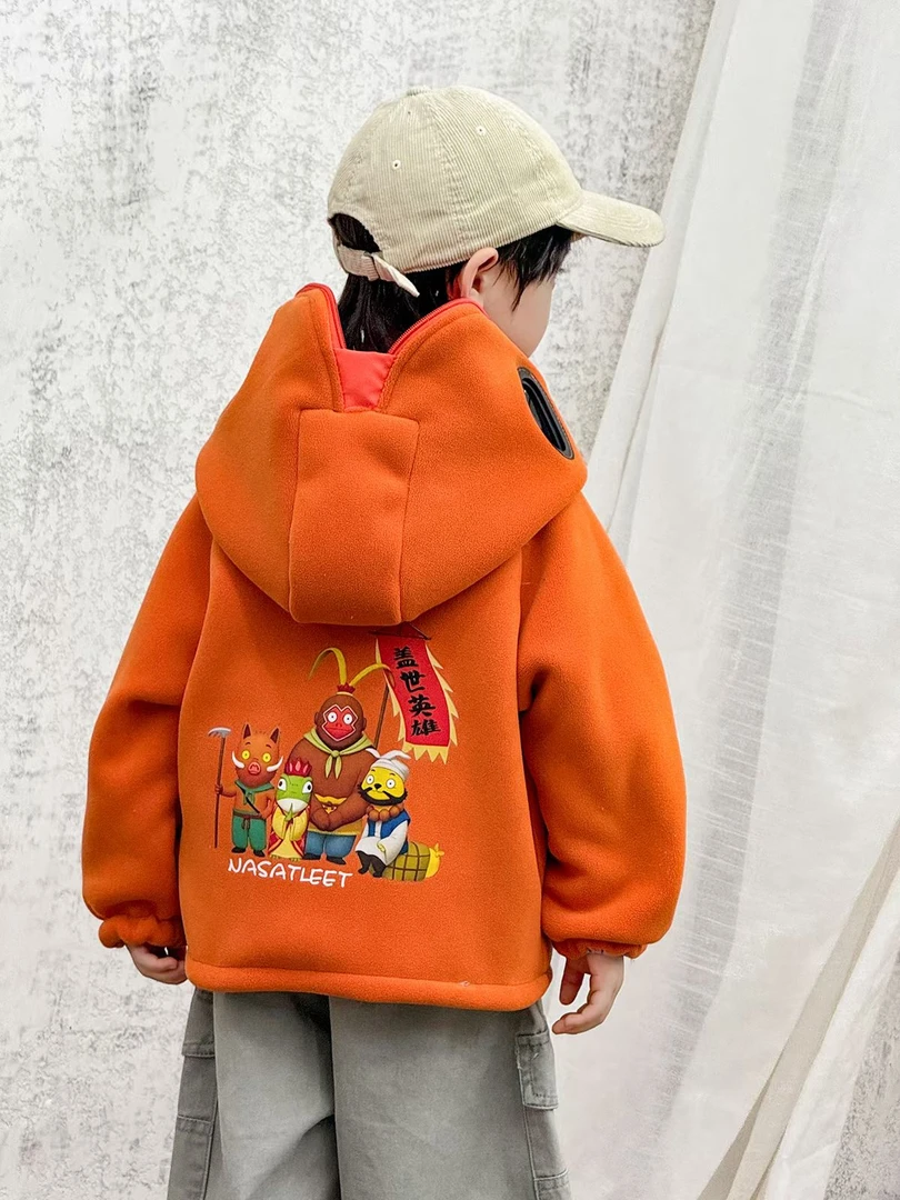 【双面穿加绒】男童外套深秋加绒双面穿衣服2025新款男孩帅气冲锋衣