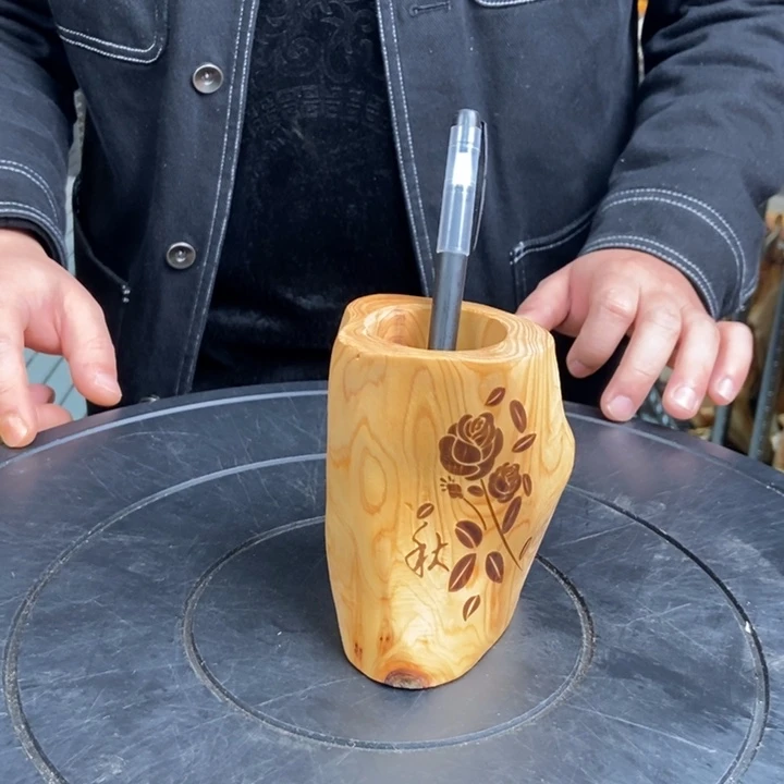 柏木（崖柏）手把件笔筒