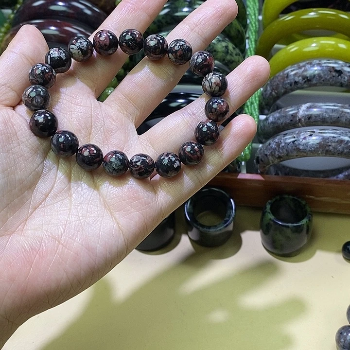 方钠石未镶嵌梅花卡10手串