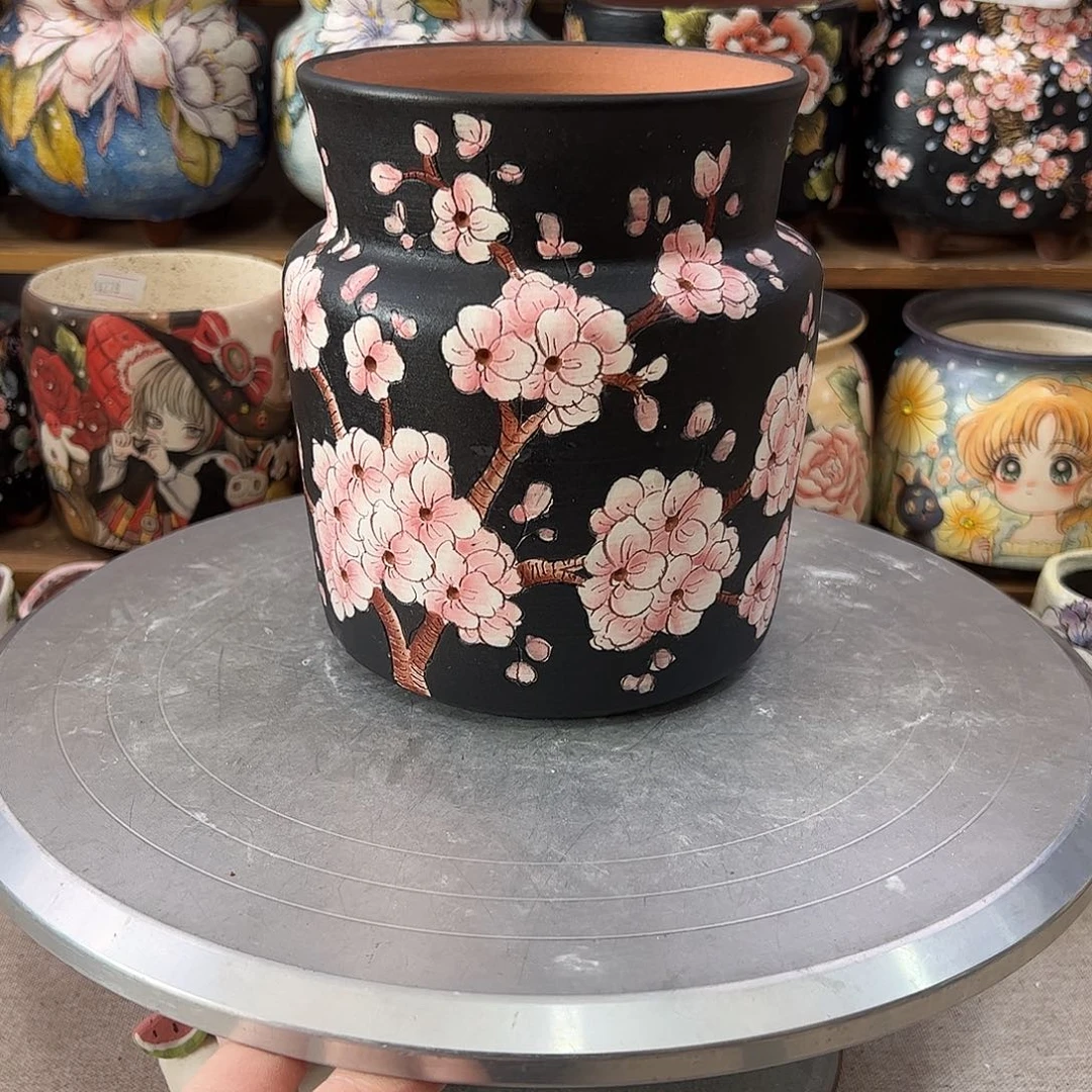 景德镇炫彩手绘口11.5高15.5