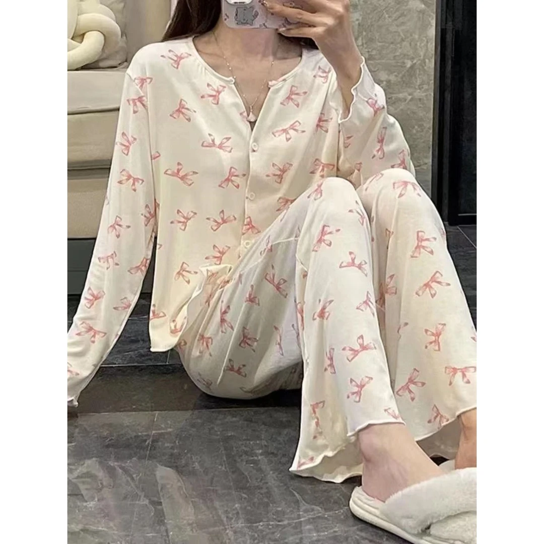 2025春季新款莫代尔棉甜美睡衣套装爆款家居服